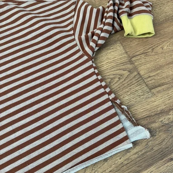 ZESICA Womens Striped Long Sleeve Oversized Sweatshirt Size L EEUC - Picture 3 of 5